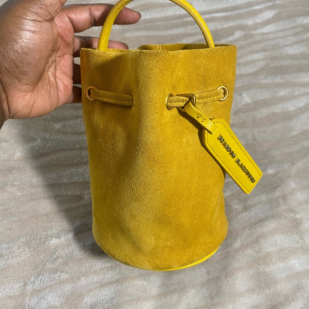Brandon Blackwood Yellow Suede Kamal Bucket Bag